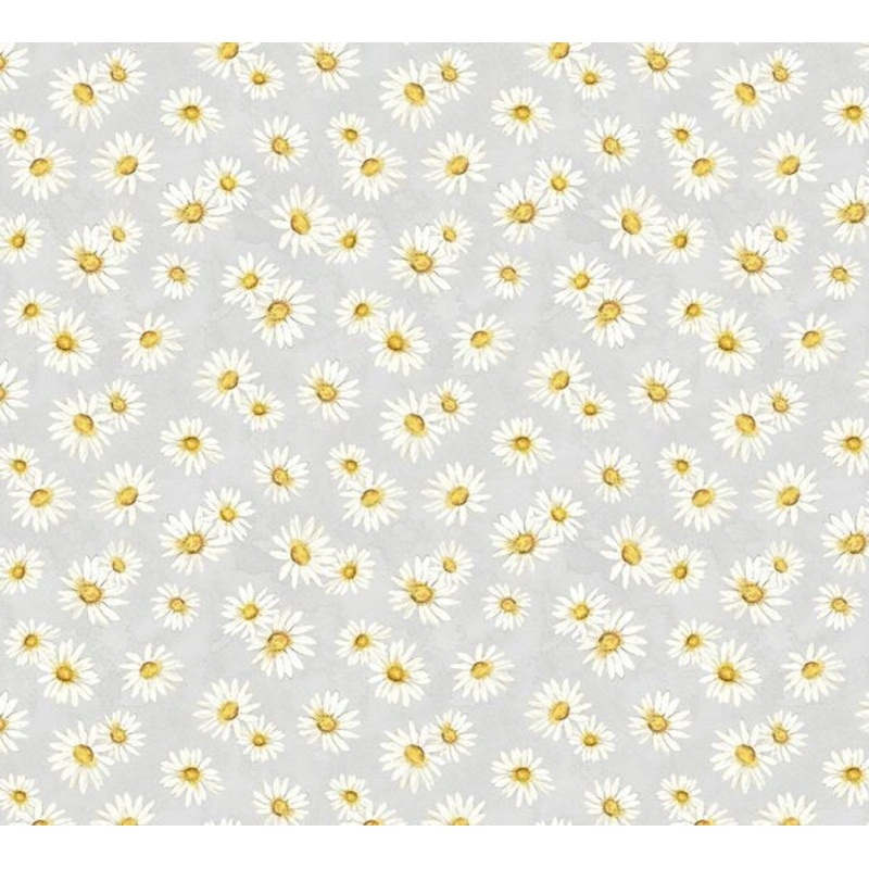 Zest Life Daisy Toss Grey Cynthia Coulter Wilmington Prints Cotton Fabric