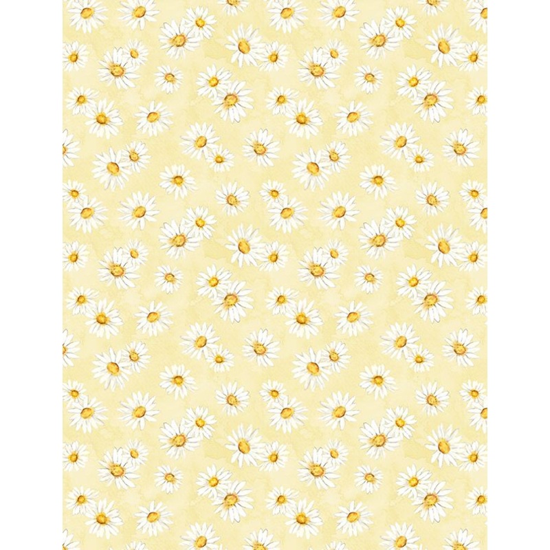 Zest Life Daisy Toss Yellow Cynthia Coulter Wilmington Prints Cotton Fabric