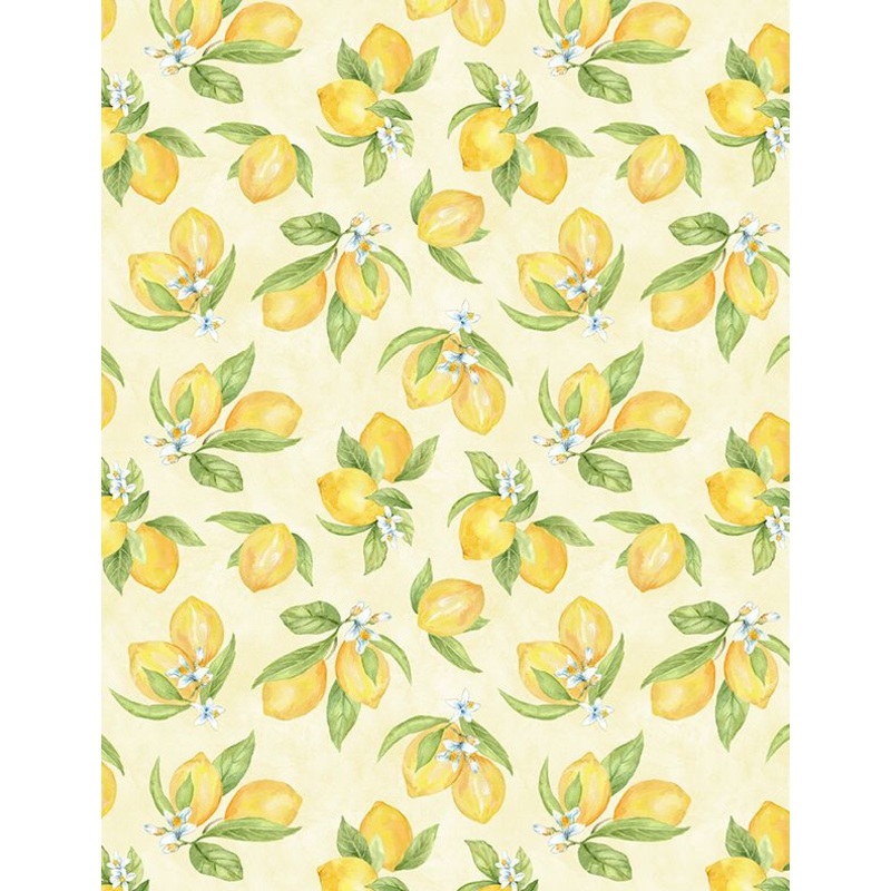 Zest Life  Lemon Toss Yellow Cynthia Coulter Wilmington Prints Cotton Fabric
