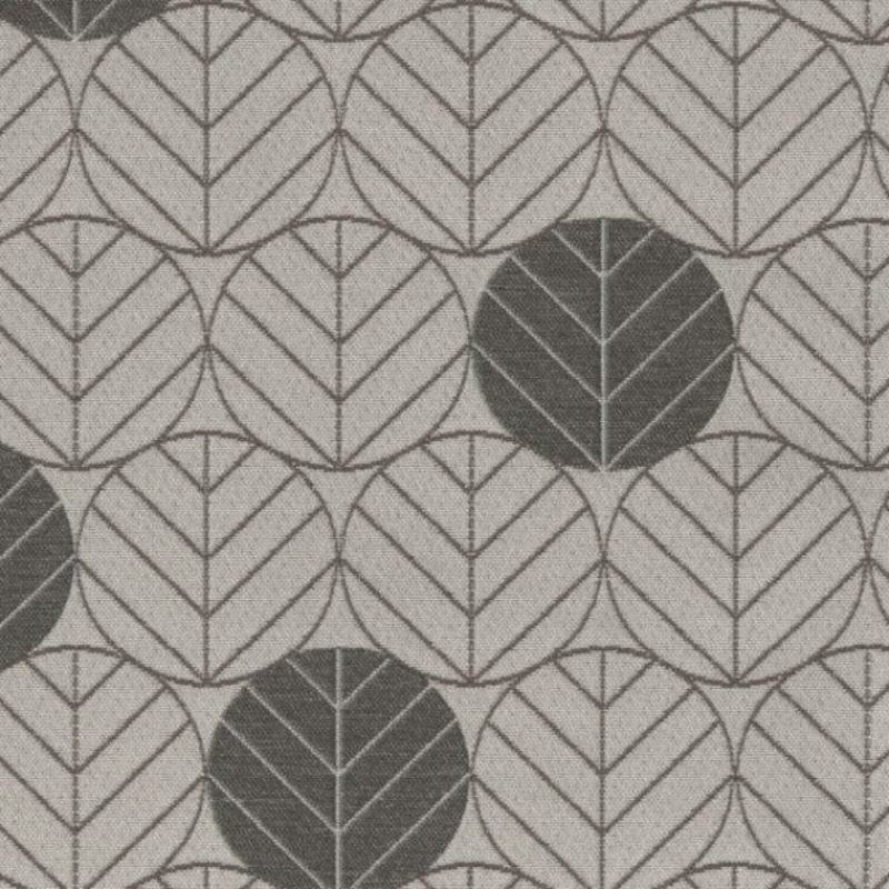 Designtex Round Leaves Cotton Gray Upholstery Fabric