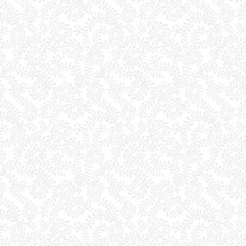 1 3/8 yard - 108" Swirling Leaves 4427-100 White on White