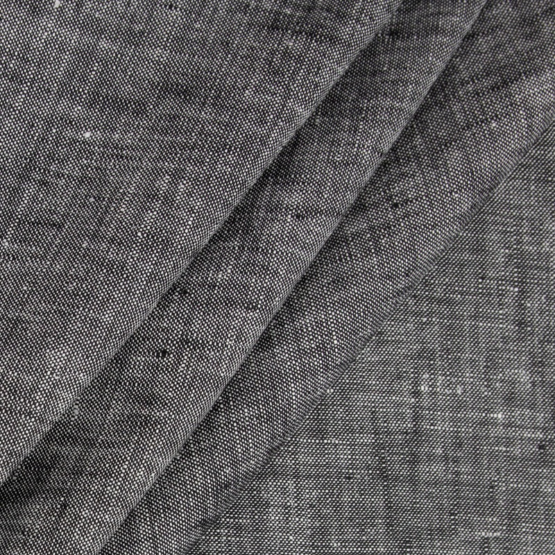 120" Black Sarasota Linen Fabric