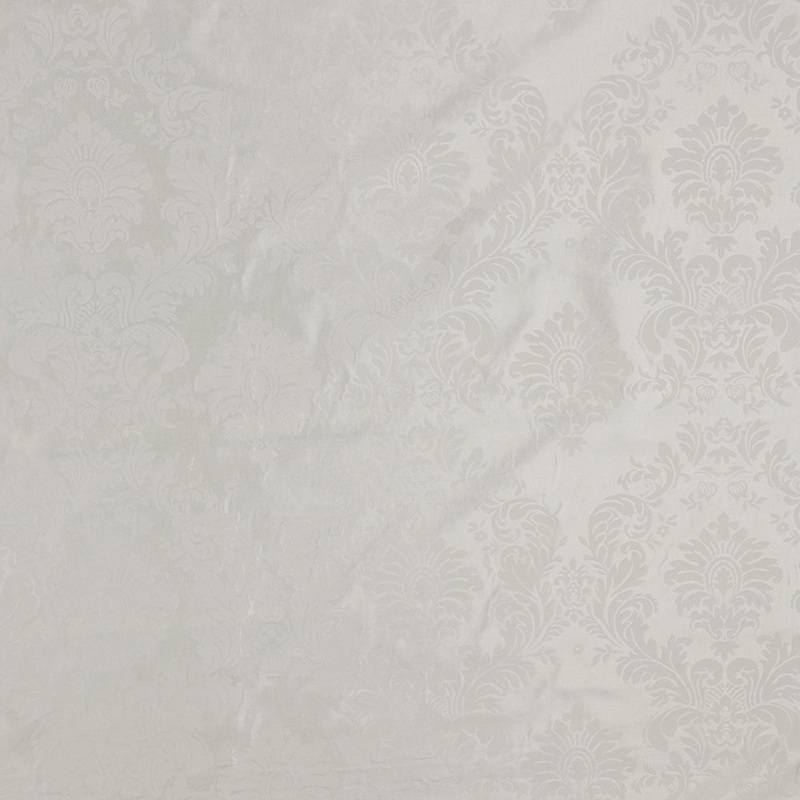 60" Damask Flocked Taffeta Ivory Fabric