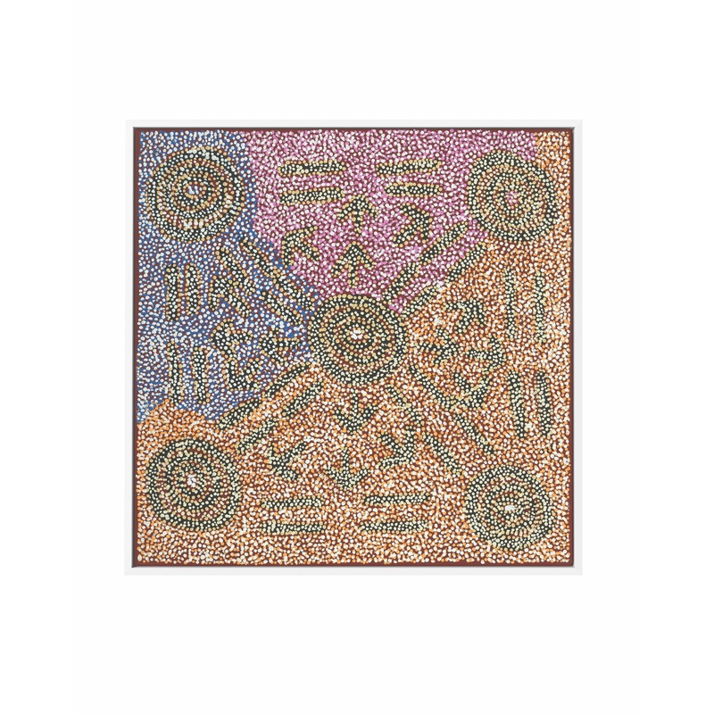 Yankirri Jukurrpa  - Ngarlikirlangu by Margaret Nangala Gallagher | Framed Canvas Art Print