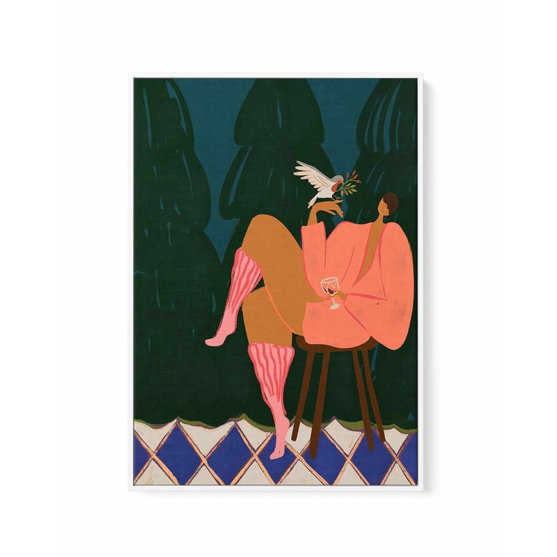 A Little Bird Told Me by Arty Guava | Framed Canvas Art Print