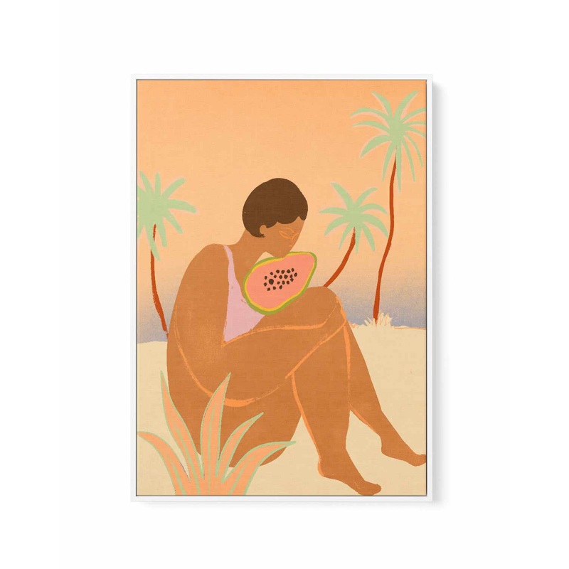 Ya Ya Papaya by Arty Guava | Framed Canvas Art Print