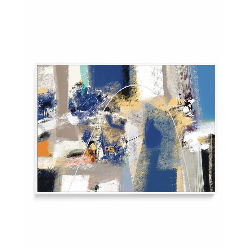 Abstract Industrial in Blue by Maurizio Piovan | Framed Canvas Art Print
