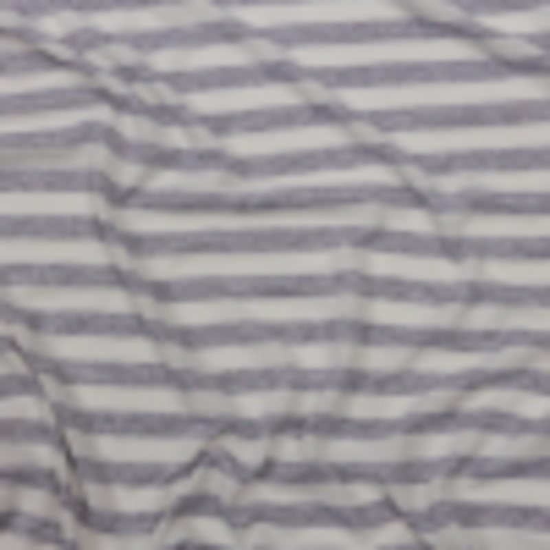 White and Heathered Gray Striped Cotton-Blend Jersey