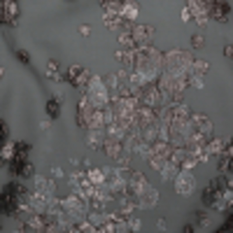 Black and Metallic Pink Luxury Floral Burnout Brocade