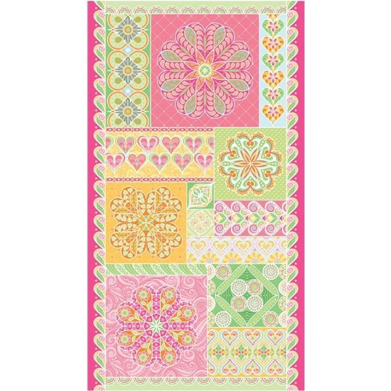 Benartex Panel Heart Rose Free Motion Fantasy 13534