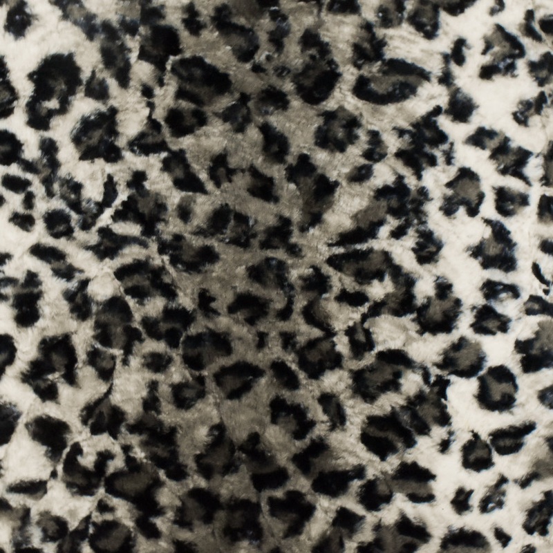 Barely Beige-Black-Multi Cheetah Printed Polyester Faux Fur Knit Fabric