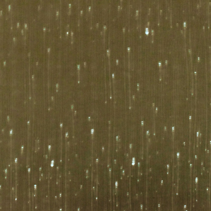 Army Olive Open Hole Cotton 1x1 Rib Knit Fabric