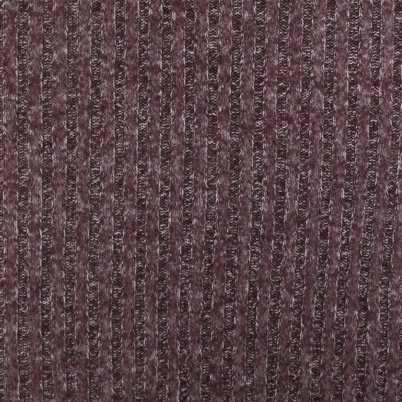 Plum Purple-Gray Texture Stretch Brushed Rib Knit Fabric