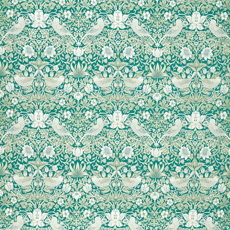 William Morris Strawberry Thief Jacquard Teal