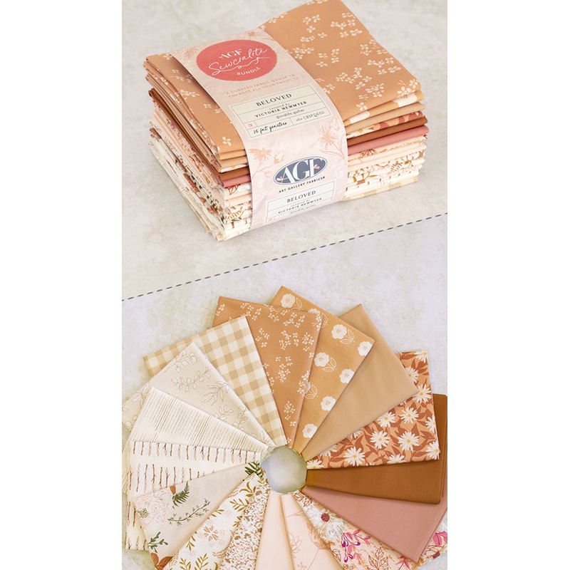Beloved Quilt Fabric by Art Gallery - 16 piece Curated Fat Quarter AGF Sewcialites Bundle - CBSFQ600