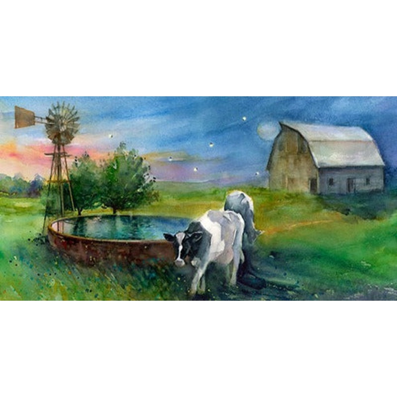 P322 - Country Living Quilt Fabric - Night on the Farm Panel in Multi  - 21684-PNL - SOLD AS A 24" PANEL