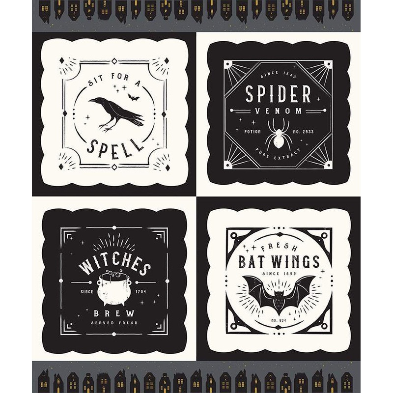 P336 - Sophisticated Halloween Quilt Fabric - Pillow Panel - P14626-PANEL - SOLD AS A 36" PANEL