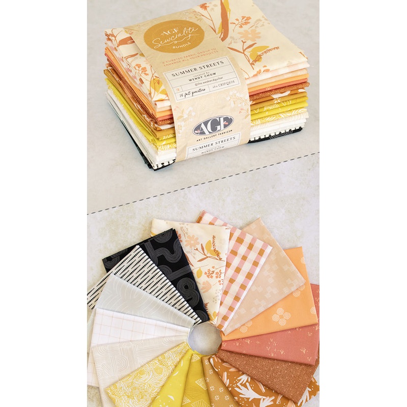 Summer Streets Edition Quilt Fabric by Art Gallery - 16 piece Curated Fat Quarter AGF Sewcialites Bundle - CBSFQ606