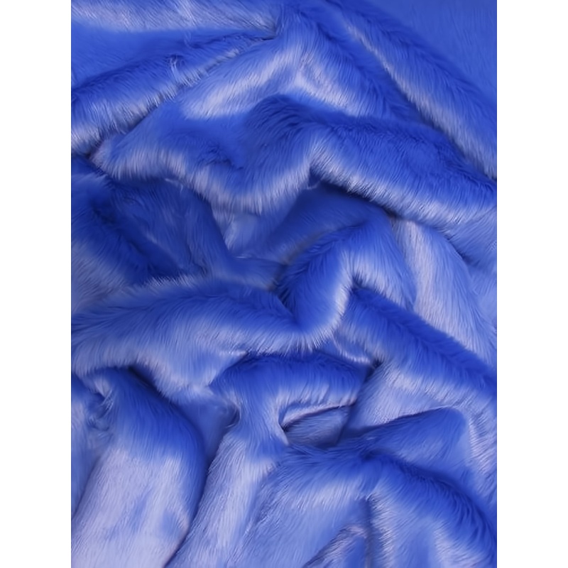 Short Shag Faux Fur Fabric / Royal Blue / Sold By The Yard